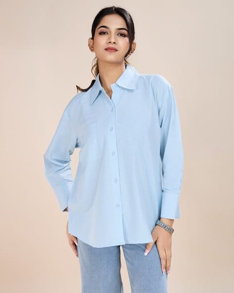 Buy House Of Mira Women Relaxed Fit Cotton Shirt Online | Ajio.com