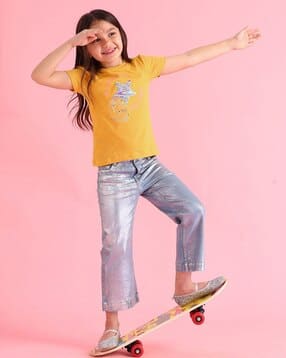 u.s. polo assn. Girls Sequin Embellished Crew-Neck T-Shirt-picture-39
