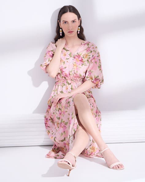Buy Vero Moda Women Floral Print Fit & Flare Dress Online | Ajio.com