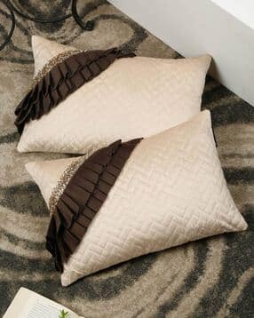   Multi-Layer Quilted Frill Pattern Rectangular Cushion Cover -image-32
