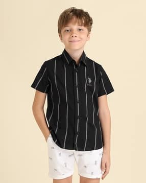 u.s. polo assn. Boys Striped Regular Fit Shirt with Spread Collar-picture-32