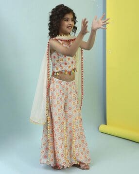biba Girls Printed Kurta Suit Set  -picture-15