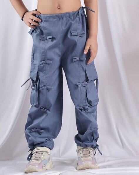 Buy Blue Trousers Pants for Girls by Pixie N Prince Online
