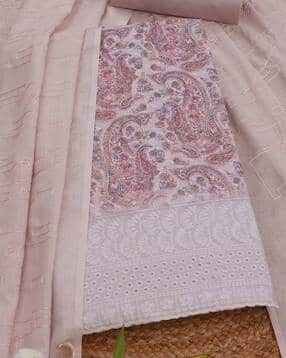 Women Cotton Paisley Unstitched Dress Material