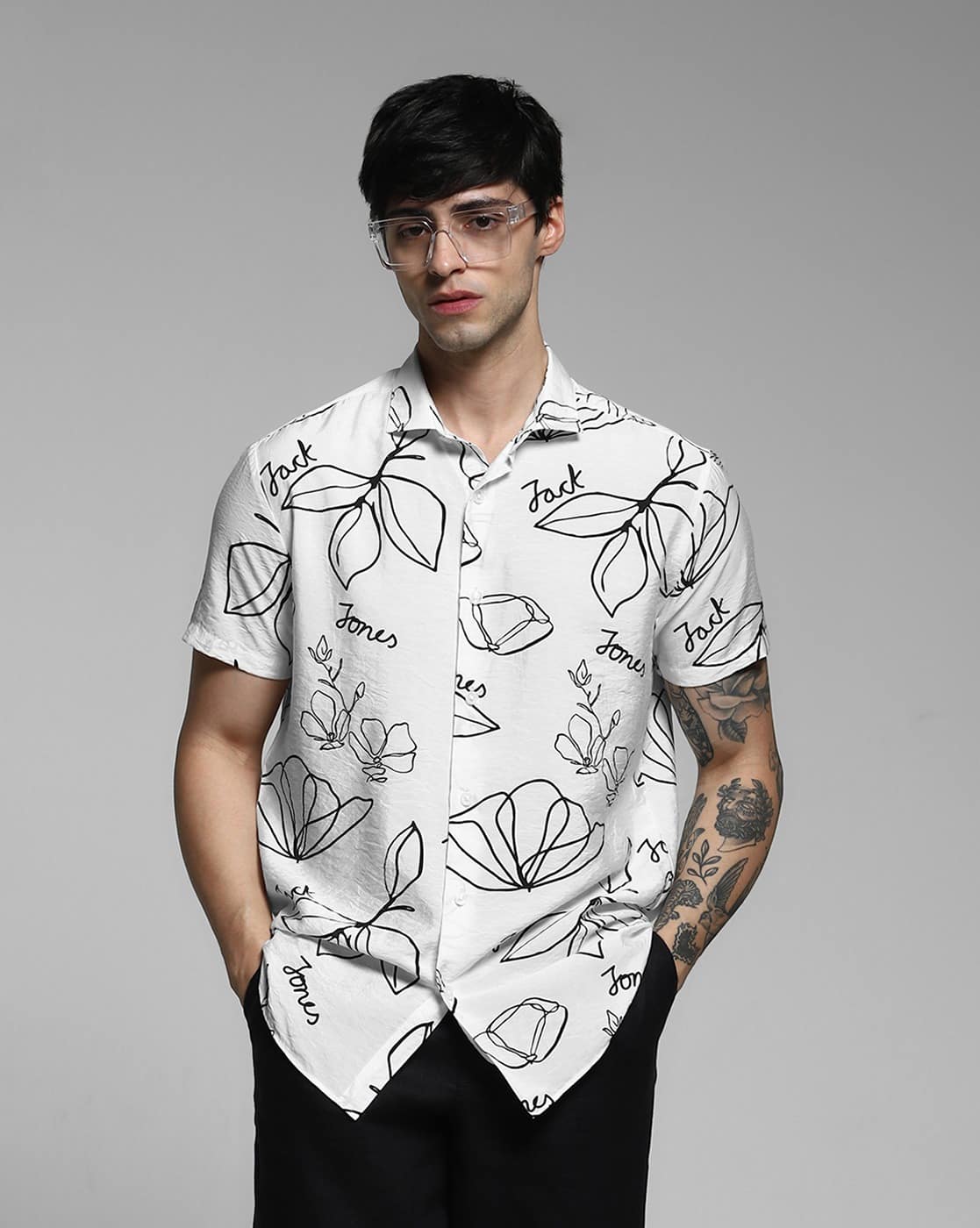 Men Printed Slim Fit Shirt