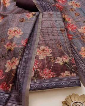 Women Floral Unstitched Dress Material