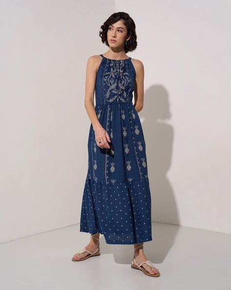 Buy Blue Dresses for Women by AKKRITI BY PANTALOONS Online