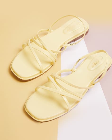 Buy Yellow Flat Sandals for Women by Ginger by lifestyle Online