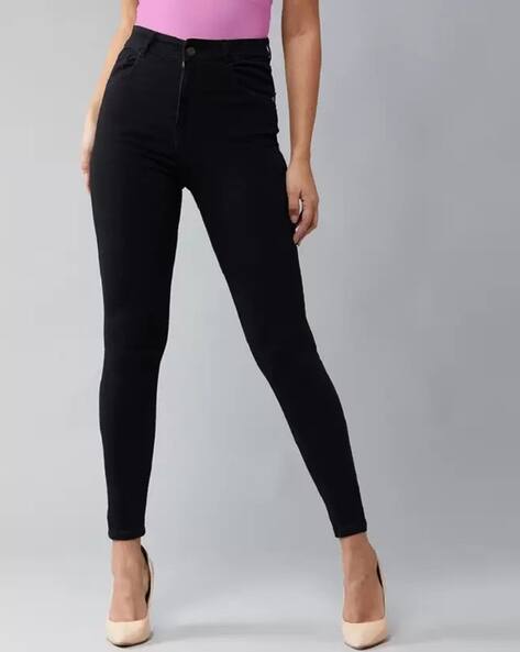 TYFFYN Women High-Rise Skinny Fit Solid Clean Jeans