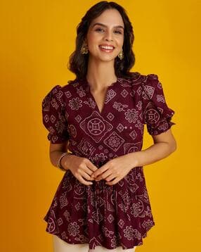 flowervelly Women Cotton Floral Printed Top-picture-12