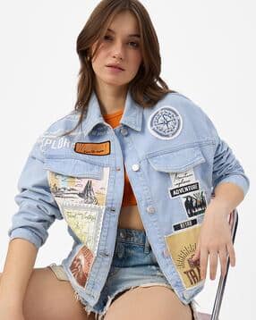 the souled store Women Graphic Print Oversized Fit Blousons Cotton Jacket-picture-18
