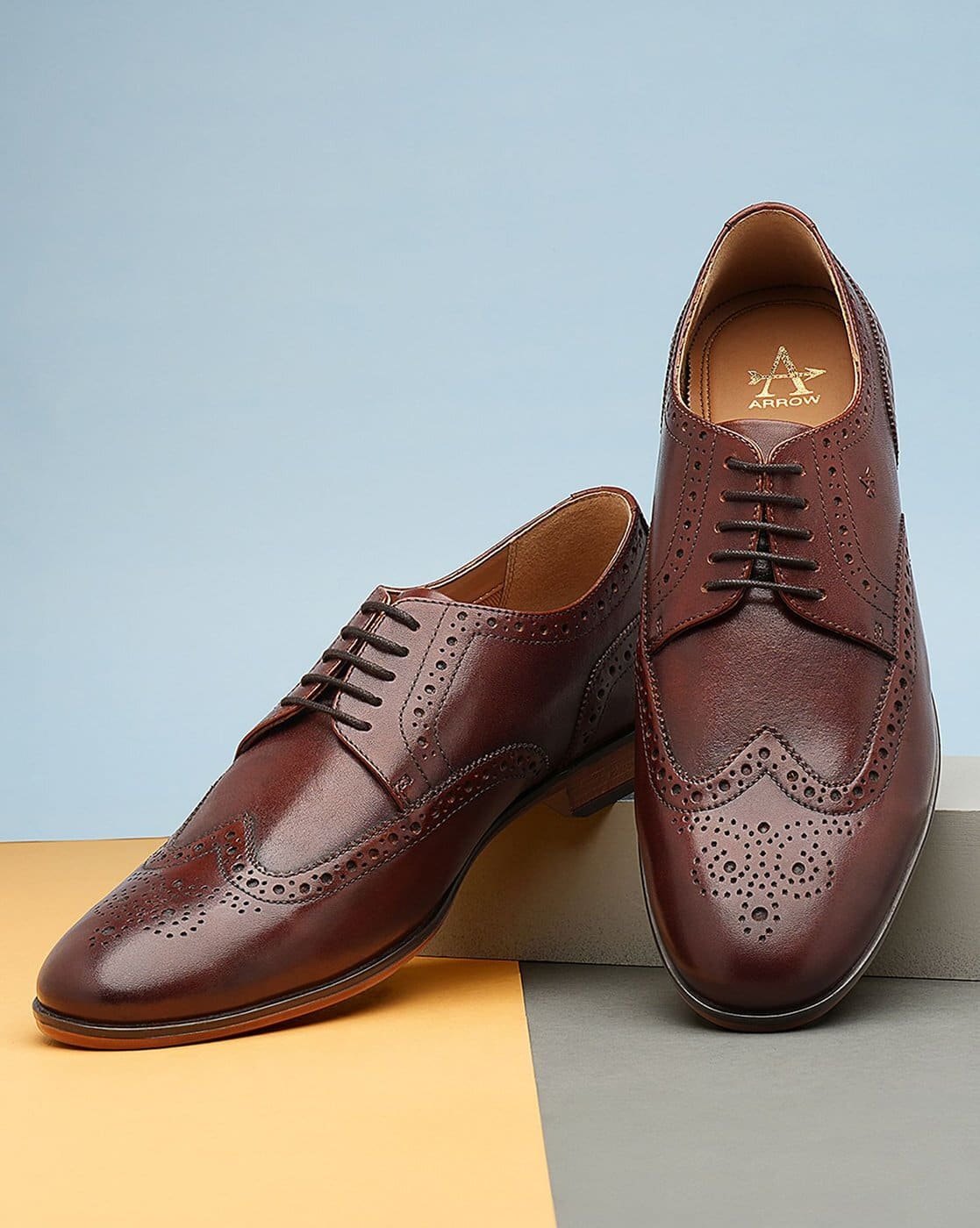 Men Leather Longwing Brogues