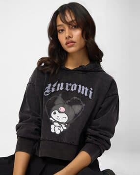the souled store Women Typographic Print Oversized Fit Cotton Hoodie-picture-13