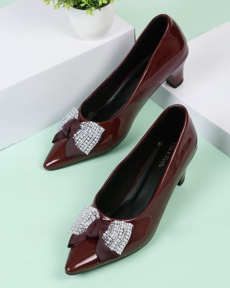 Buy Maroon Heeled Shoes for Women by Flat n Heels Online