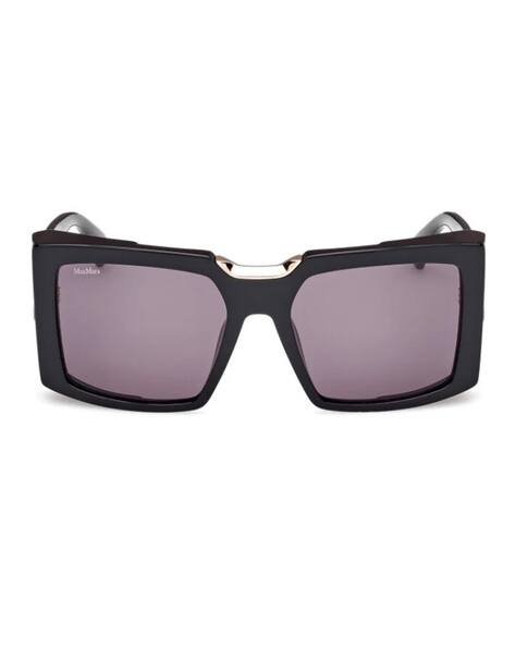 Buy Max Mara Women Square Sunglasses Shiny Black Color Women
