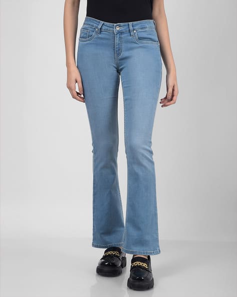 NUMERO UNO Women High Rise Bootcut Mid-Wash Jeans