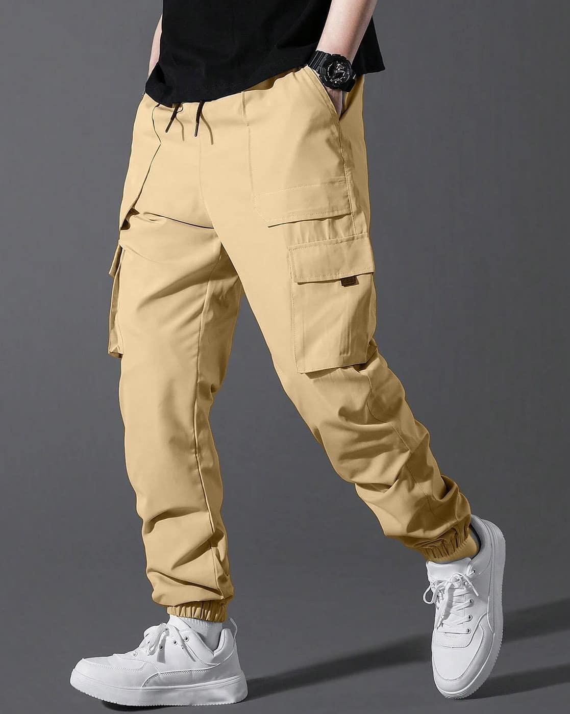 Buy Beige Trousers Pants for Men by Indo Online