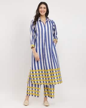 pink fort Women Stripes Pant-Suit Set-picture-45