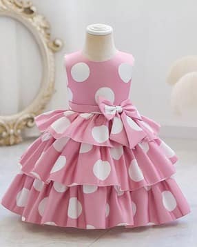 Girls Polka-Dot Print Fit & Flare Dress-image-33