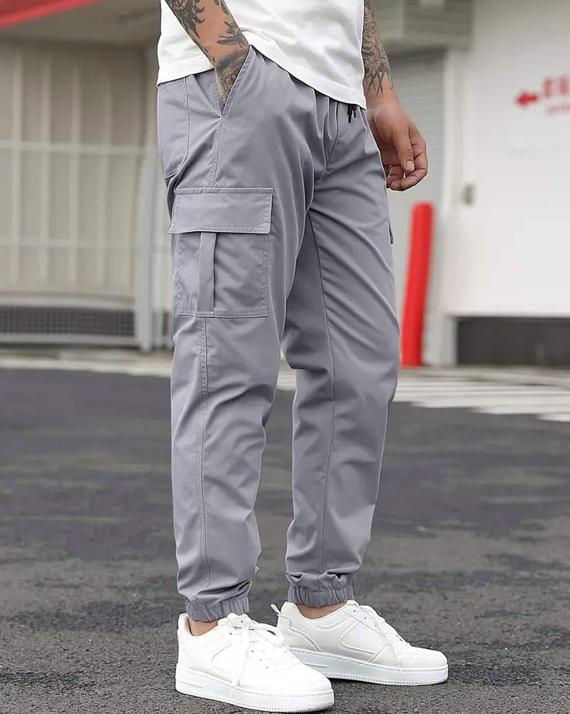 Gray Baggy Pants Outfit Men Streetwear Grey Sweatpants Outfit Men