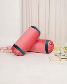 Set of 2 Velvet Foil Work Bolster cover 15" x 30"-image-36