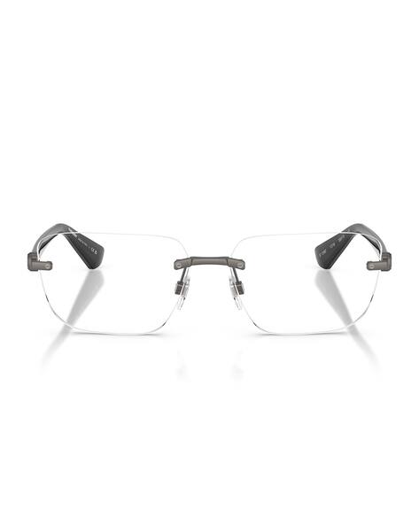 Buy BURBERRY Men Rectangular Rimless Frame-0BE1392131658 | Grey