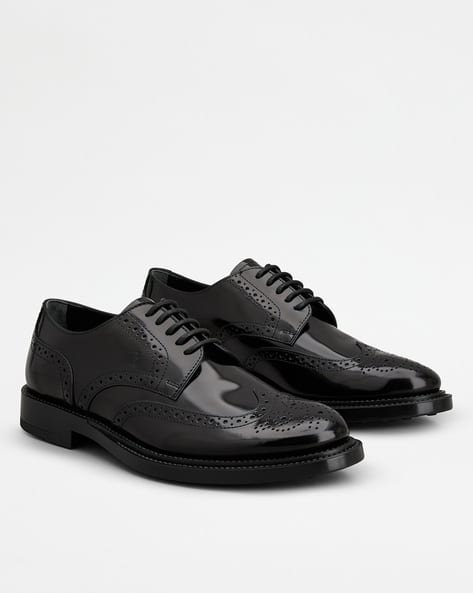 Perforated Leather Lace-Up Shoes
