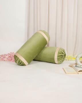 Set of 2 Velvet Foil Work Bolster cover 15" x 30"-image-0