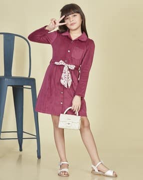  Girls Collar Neck A-line Dress-image-41