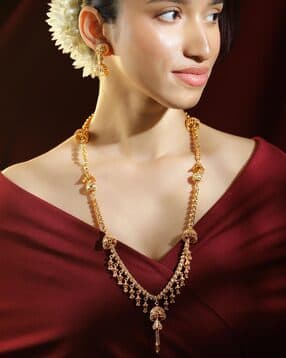 rubans Women Ethnic Brass Necklace & Earrings Set -picture-43