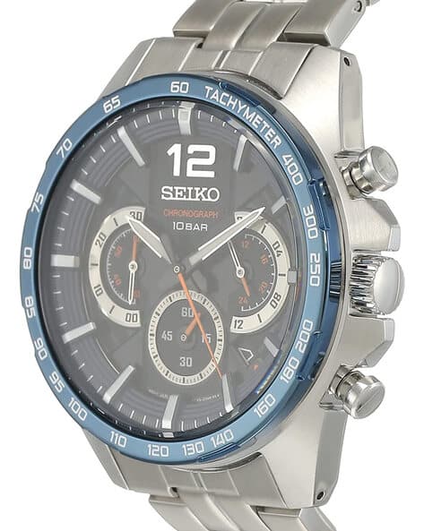 Buy Seiko Men Chronograph Watch SSB345P1 Silver-Toned Color