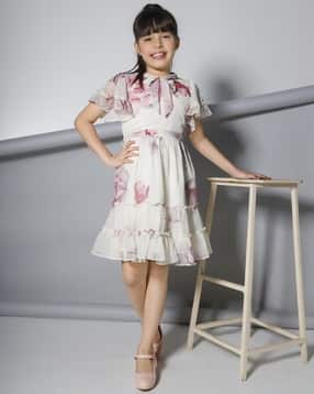 peppermint  Girls Floral Fit and Flare Dress-picture-29