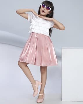  Girls Round Neck  A-line Dress-image-35