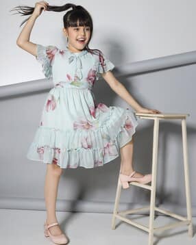   Girls Floral Fit and Flare Dress-image-32