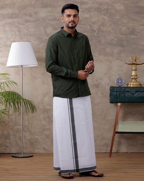 Buy Green Ethnic Suit Sets for Men by Ramraj Cotton Online