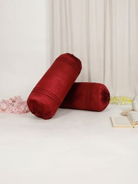 the conversion Set of 2 Velvet Foil Work Decorative Bolster Cover -picture-16