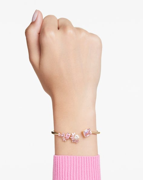 Buy Pink Gold-Toned Bracelets Bangles for Women by Swarovski