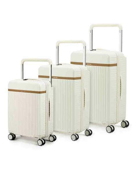 Buy Assembly Set of Men Luggage Bags with TSA Lock White Color