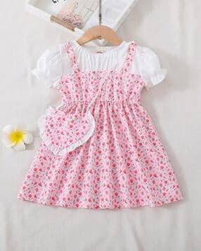 Girls Floral Print Fit & Flare Dress-image-24