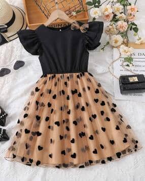 styleconnect Girls Heart Print Fit & Flare Dress-picture-12
