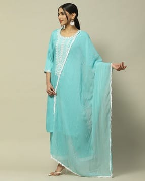 rangriti Women Embroidered Chiffon Dupatta-picture-28