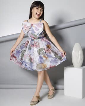 peppermint  Girls Floral A-line Dress-picture-10