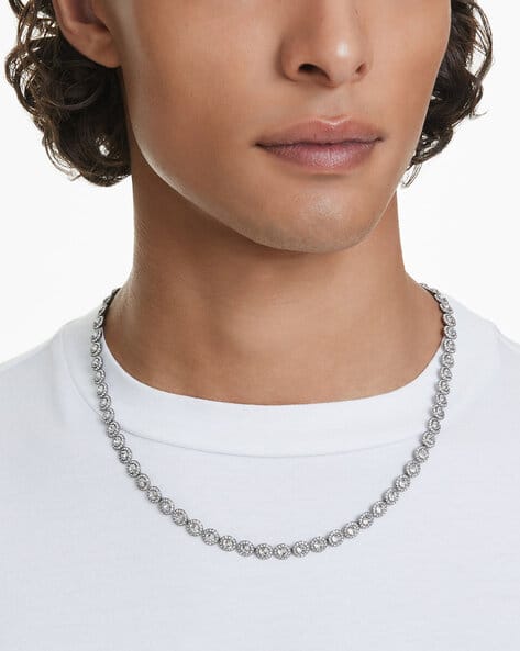 Una Ruthenium-Plated Round Cut Angelic Necklace