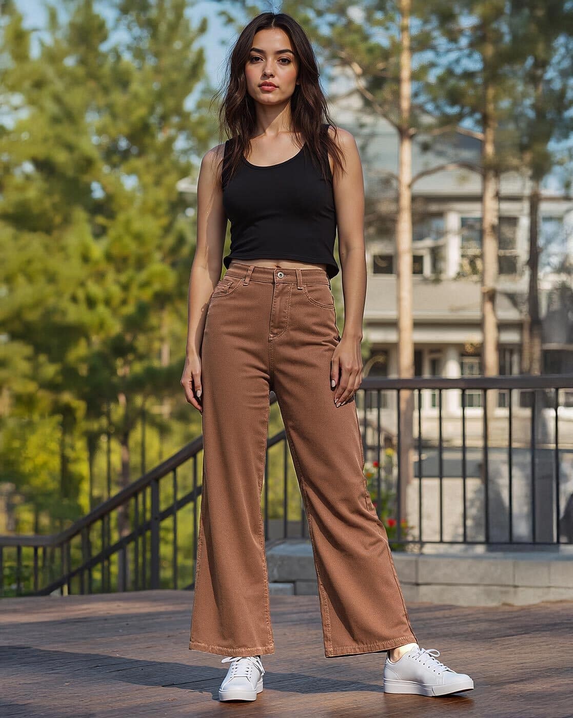 VUJADE GARMENT DYED TAILORED JEANS BROWN Denim – VUJA DÉ