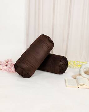 Set of 2 Velvet Foil Work Decorative Bolster Cover 