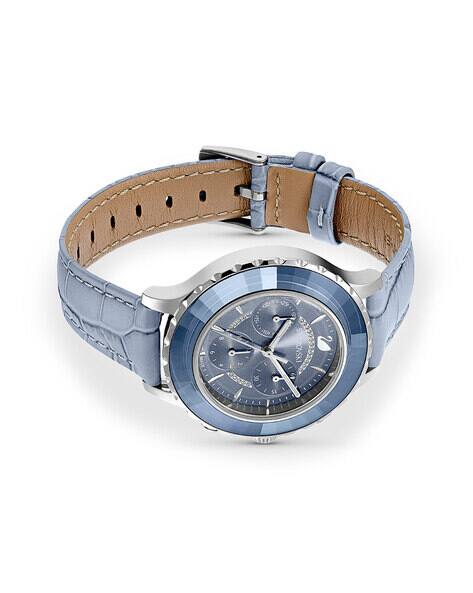 Swarovski 腕時計 ブルー Octea lux chrono watch, Swiss Made, Leather strap, Blue