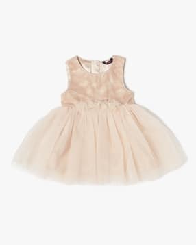 Girls Embroidered Fit & Flare Dress-image-0