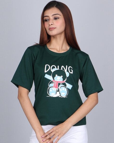 Buy Green Tops Tshirts for Women by NATRIS Online