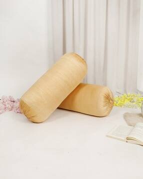 Set of 2 Velvet Foil Work Decorative Bolster Cover 