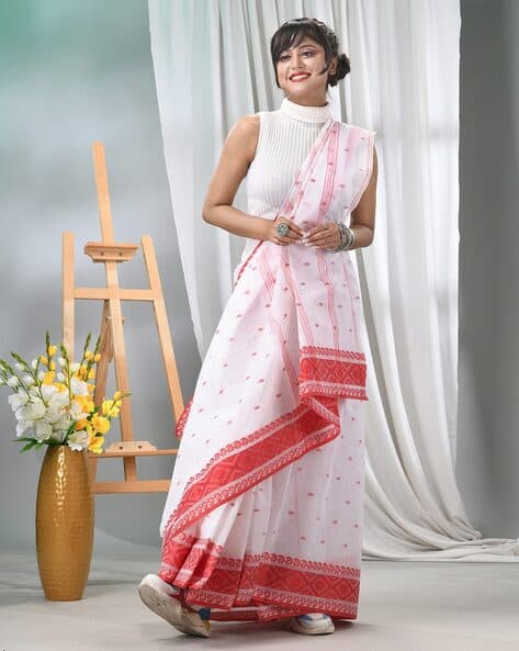 Indie Picks Aam-Kalka Patterned Handloom Saree
